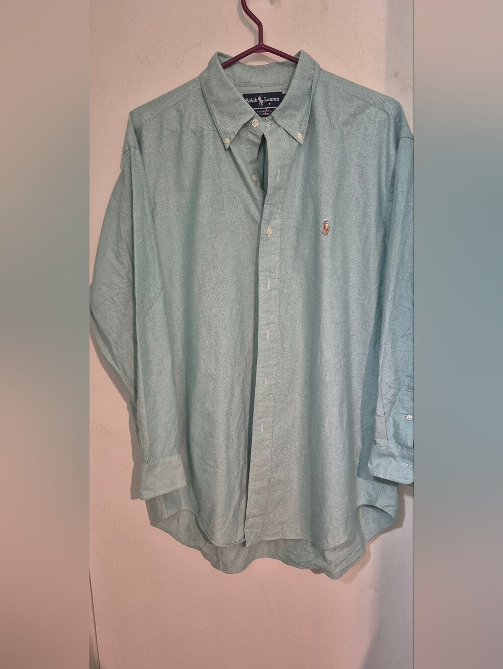 Ralph Lauren Mint Green Button-Down Oxford Shirt Sz.16.5 - Picture 5 of 9